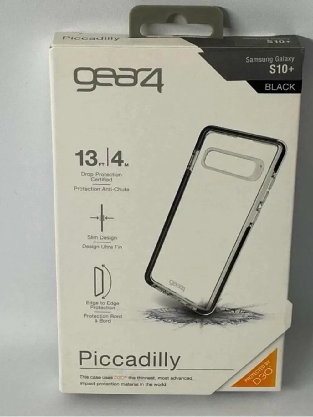 New Samsung Galaxy S10+ Piccadilly Clear Case with Black Bumper